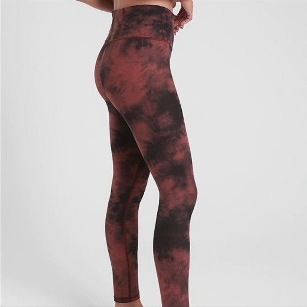Athleta Red Elation Ice Dye Powervita Tight